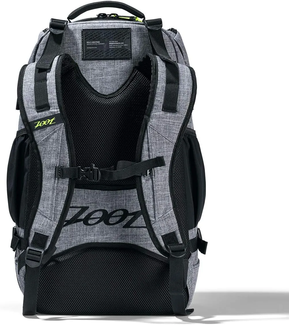 Zoot Ultra Tri Bag, Triathlon Transition Backpack with Wet Storage for Men & Women Athletes, Race Day, Travel & Train, Black