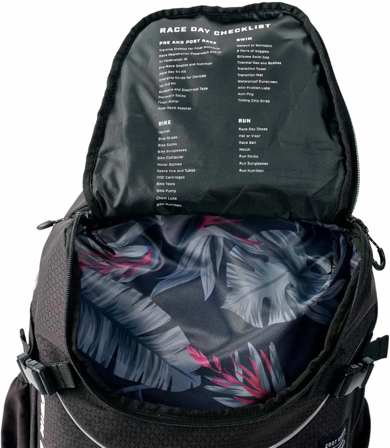 Zoot Ultra Tri Bag, Triathlon Transition Backpack with Wet Storage for Men & Women Athletes, Race Day, Travel & Train, Black