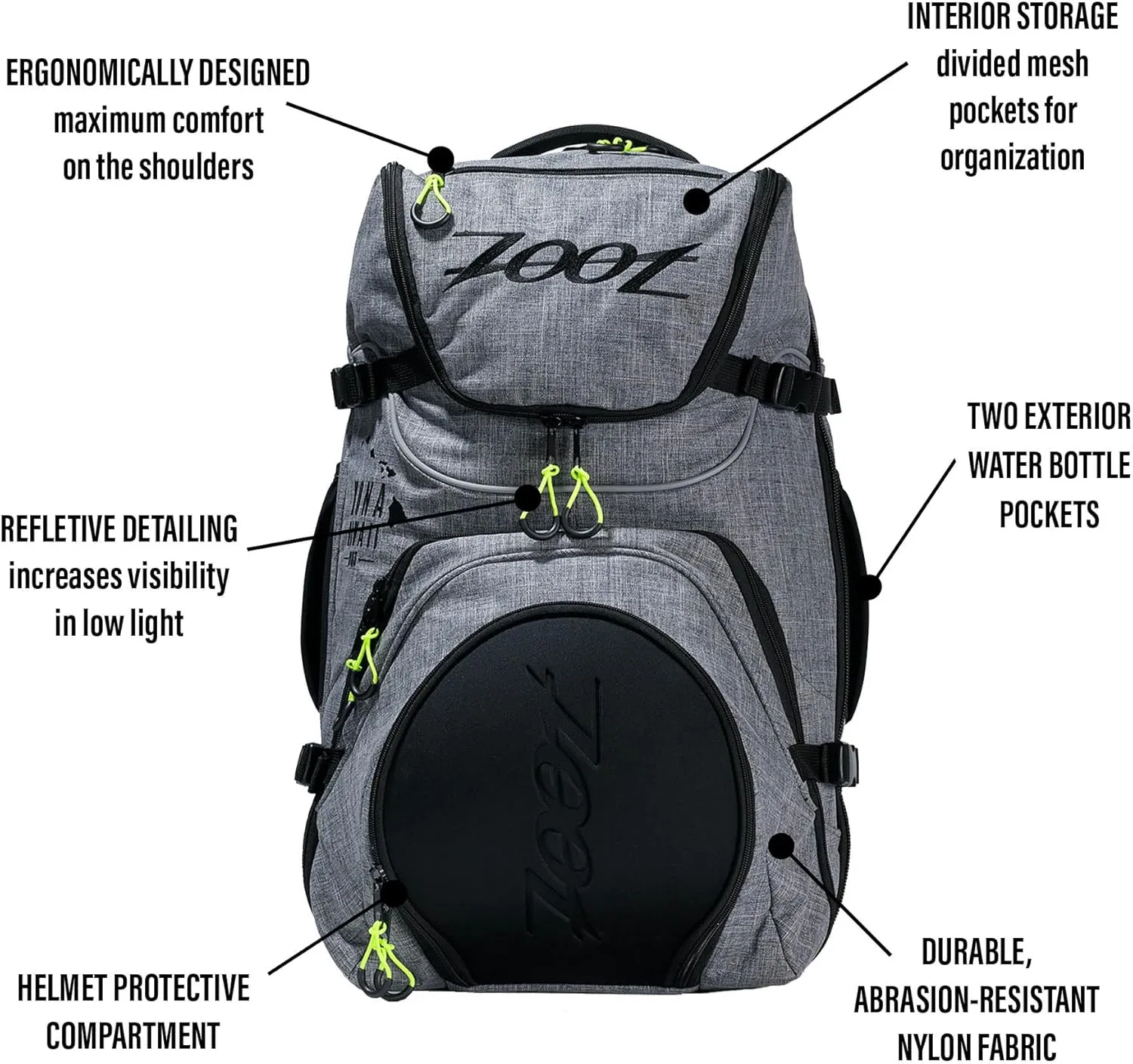 Zoot Ultra Tri Bag, Triathlon Transition Backpack with Wet Storage for Men & Women Athletes, Race Day, Travel & Train, Black